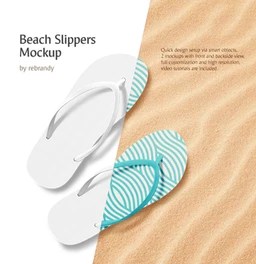 Change the color and design of this ladies' shirt mockup. Beach Slippers Mockup Mock Up By Rebrandy For Photoshop Purchase Download And Use