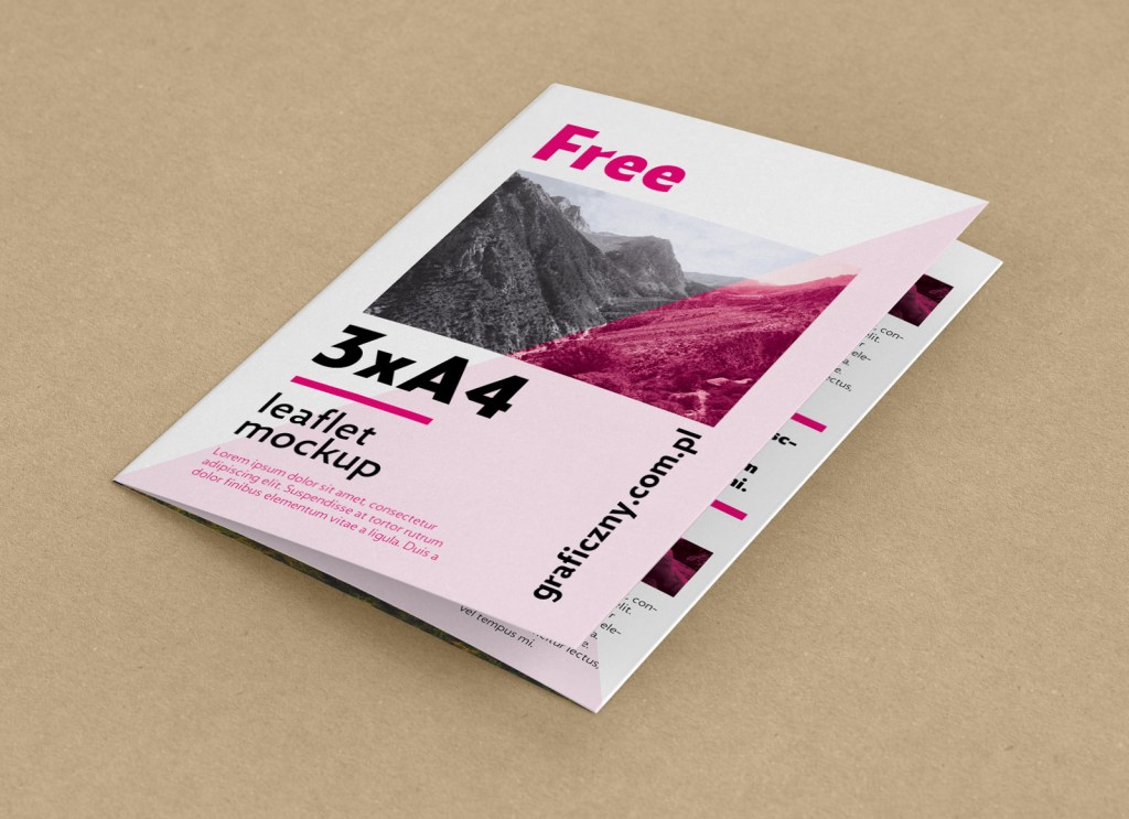 13+ Download A4 Tri Fold Brochure Mockup Psd&nbsp;Free